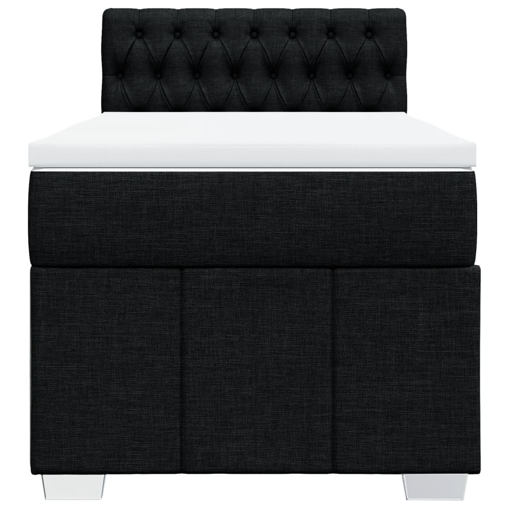 Boxspring met matras stof zwart 90x200 cm – afbeelding 4