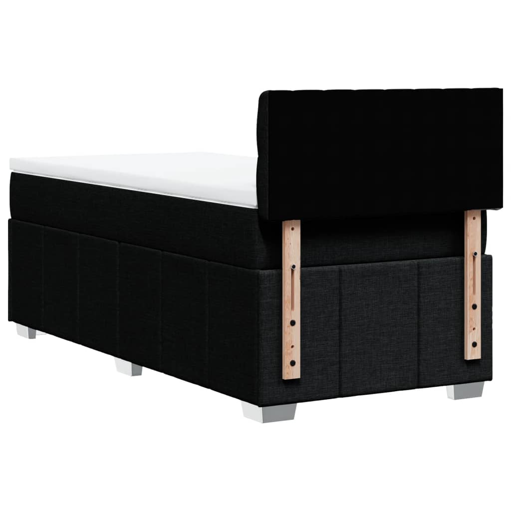 Boxspring met matras stof zwart 90x200 cm – afbeelding 6