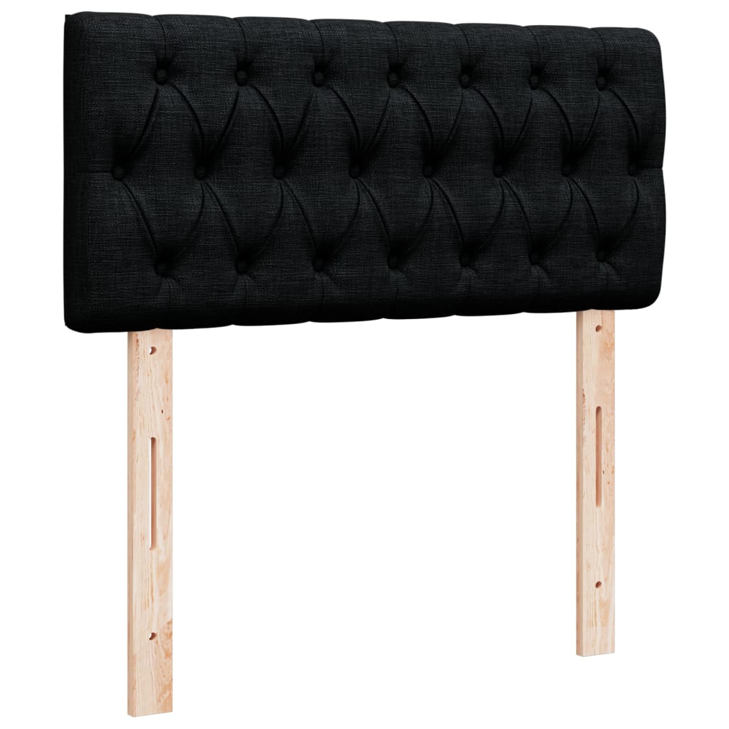 Boxspring met matras stof zwart 90x200 cm – afbeelding 7