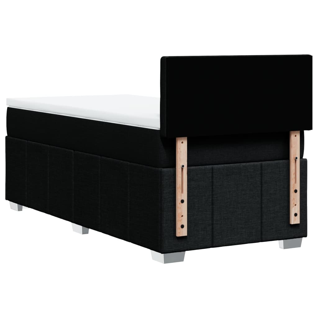 Boxspring met matras stof zwart 90x200 cm – afbeelding 6