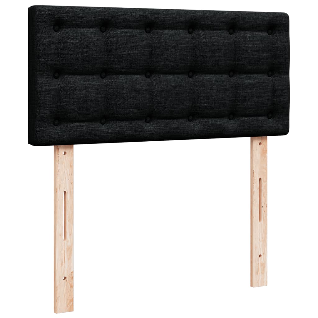 Boxspring met matras stof zwart 90x200 cm – afbeelding 7