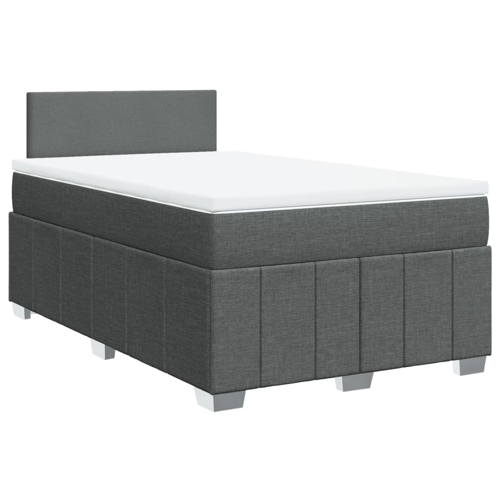 Boxspring met matras stof donkergrijs 120x190 cm – afbeelding 2