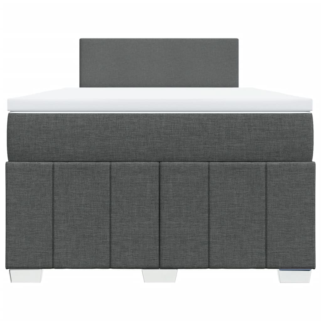 Boxspring met matras stof donkergrijs 120x190 cm – afbeelding 4