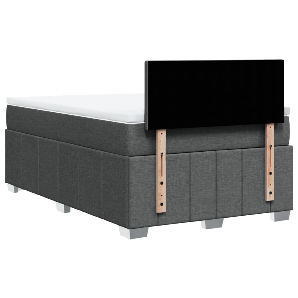 Boxspring met matras stof donkergrijs 120x190 cm – afbeelding 6