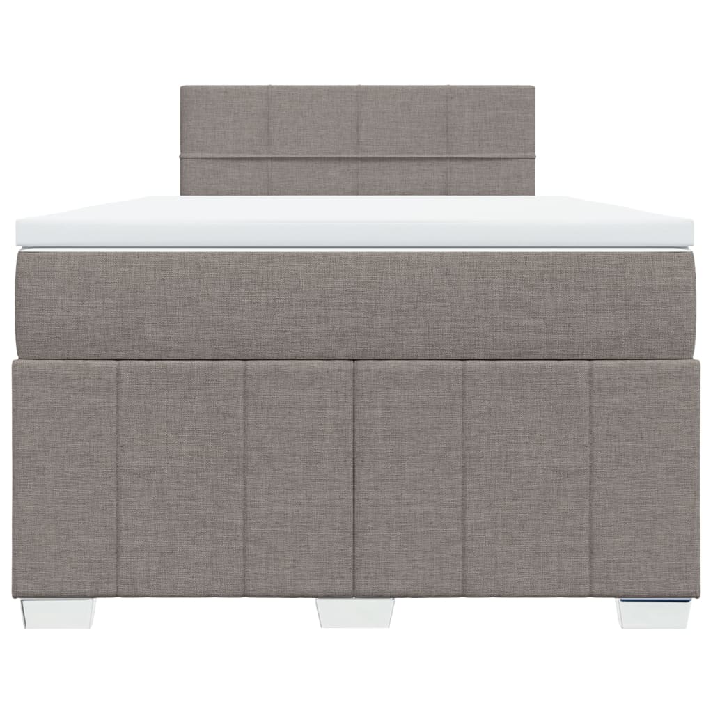 Boxspring met matras stof taupe 120x190 cm – afbeelding 4