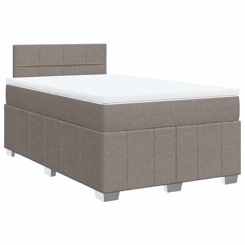 Boxspring met matras stof taupe 120x200 cm – afbeelding 2