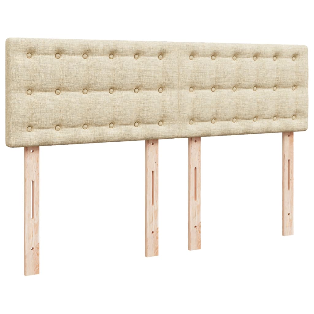Boxspring met matras stof crèmekleurig 160x200 cm – afbeelding 7