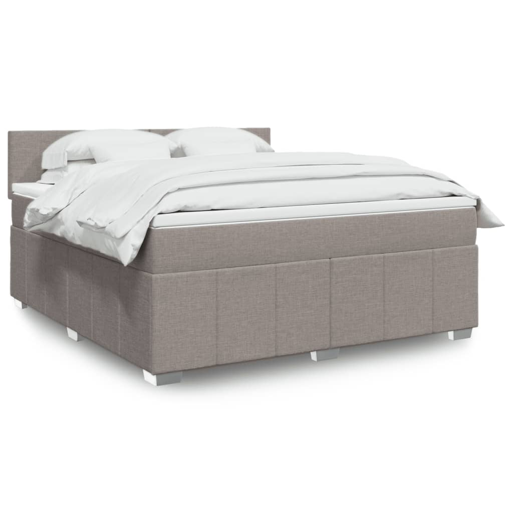 Boxspring met matras stof taupe 180x200 cm – afbeelding 1