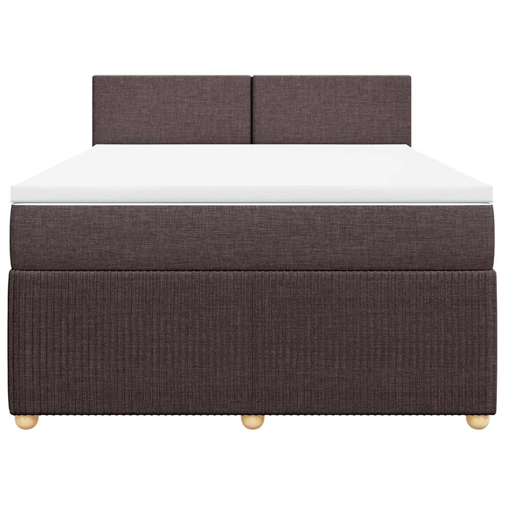 Boxspring met matras stof donkerbruin 160x200 cm – afbeelding 4