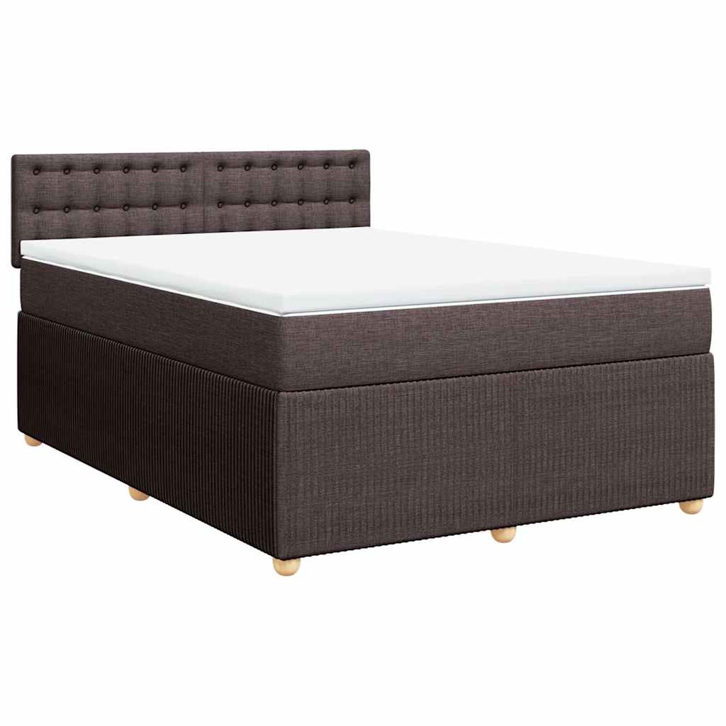 Boxspring met matras stof donkerbruin 160x200 cm – afbeelding 2