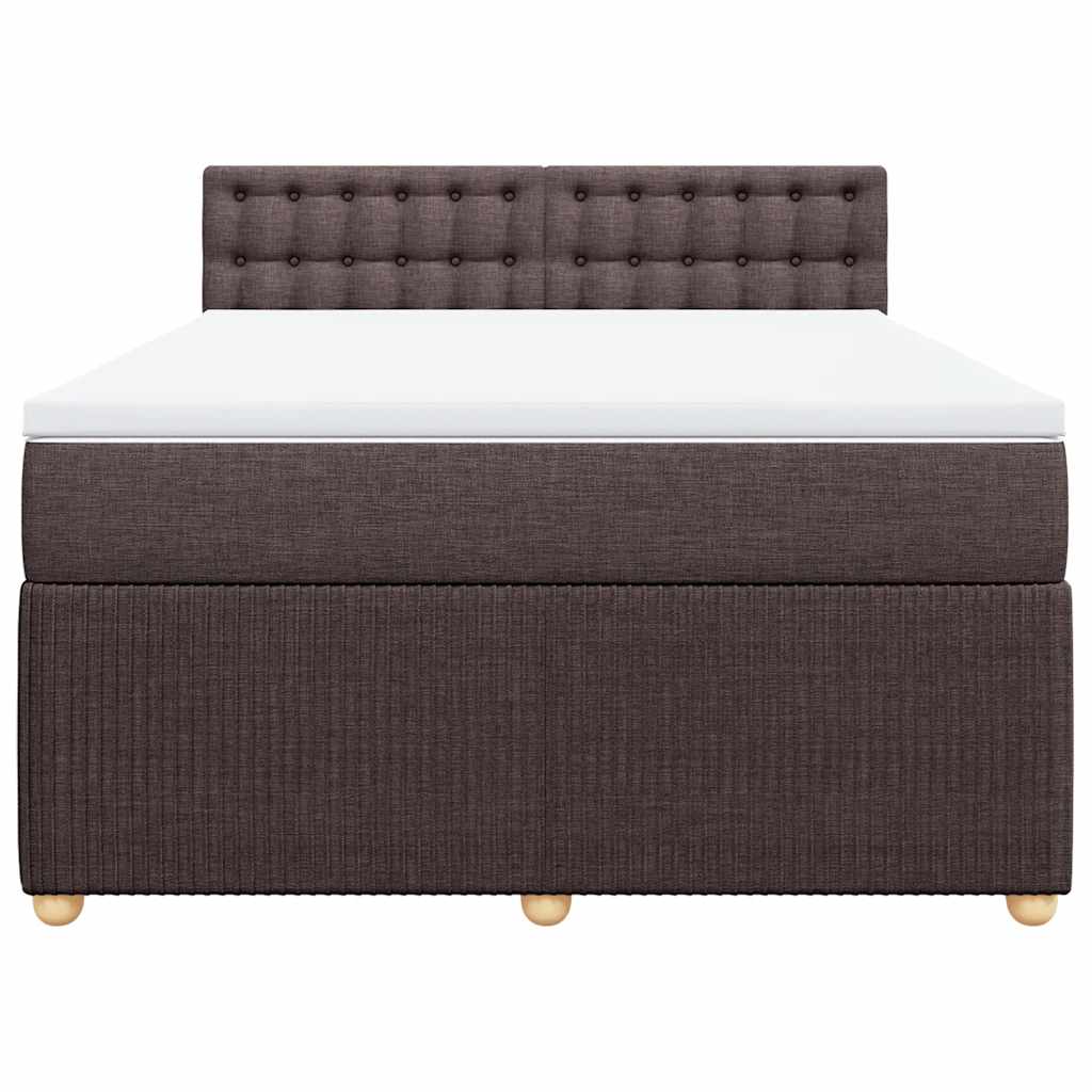 Boxspring met matras stof donkerbruin 160x200 cm – afbeelding 4