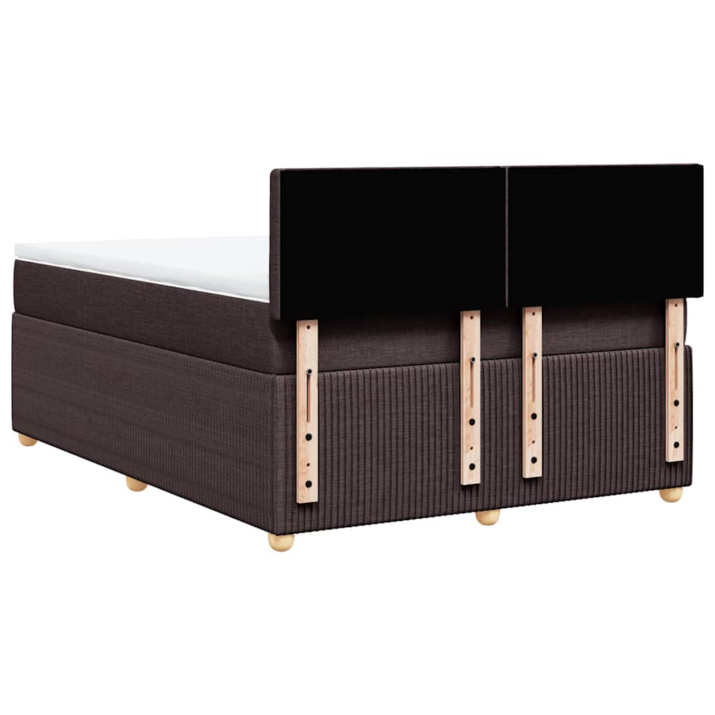 Boxspring met matras stof donkerbruin 160x200 cm – afbeelding 6