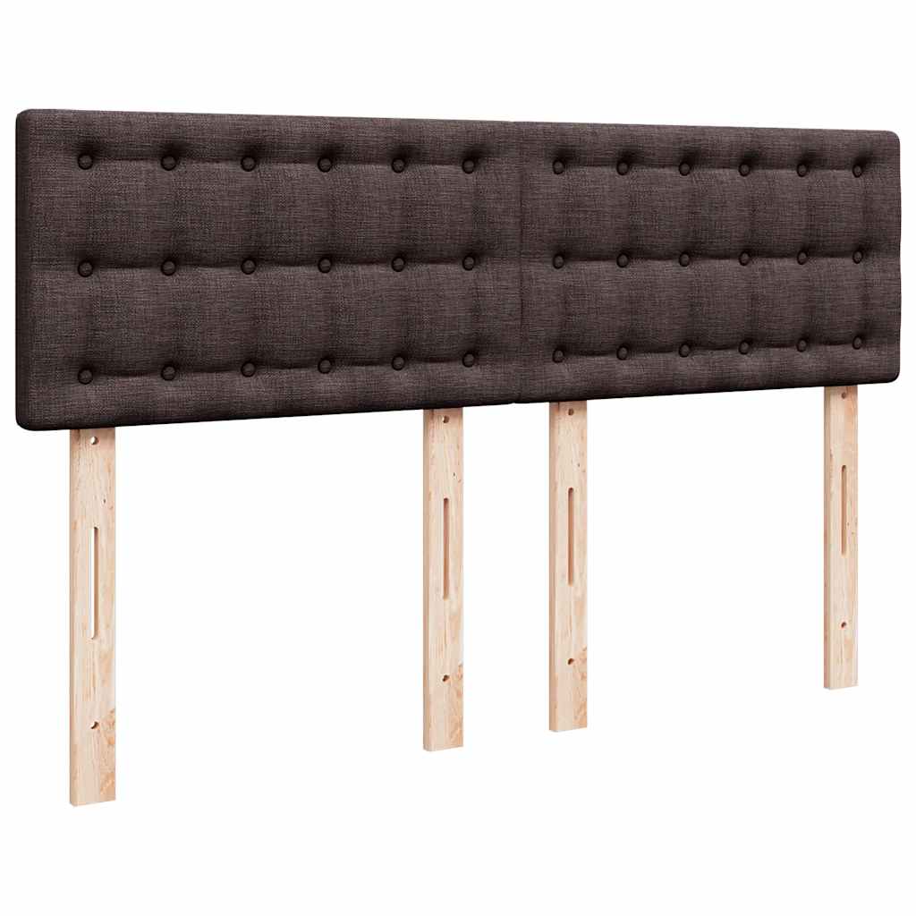 Boxspring met matras stof donkerbruin 160x200 cm – afbeelding 7