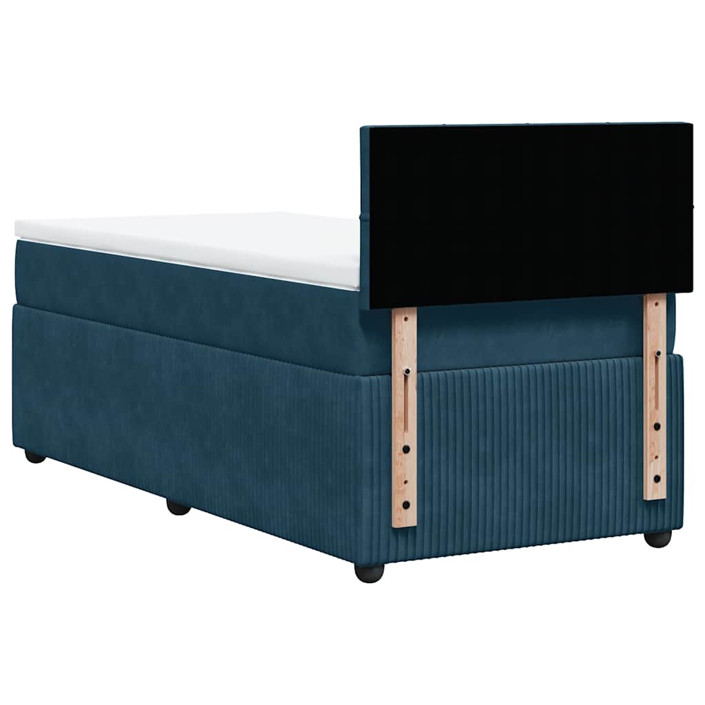 Boxspring met matras fluweel blauw 80x200 cm – afbeelding 10