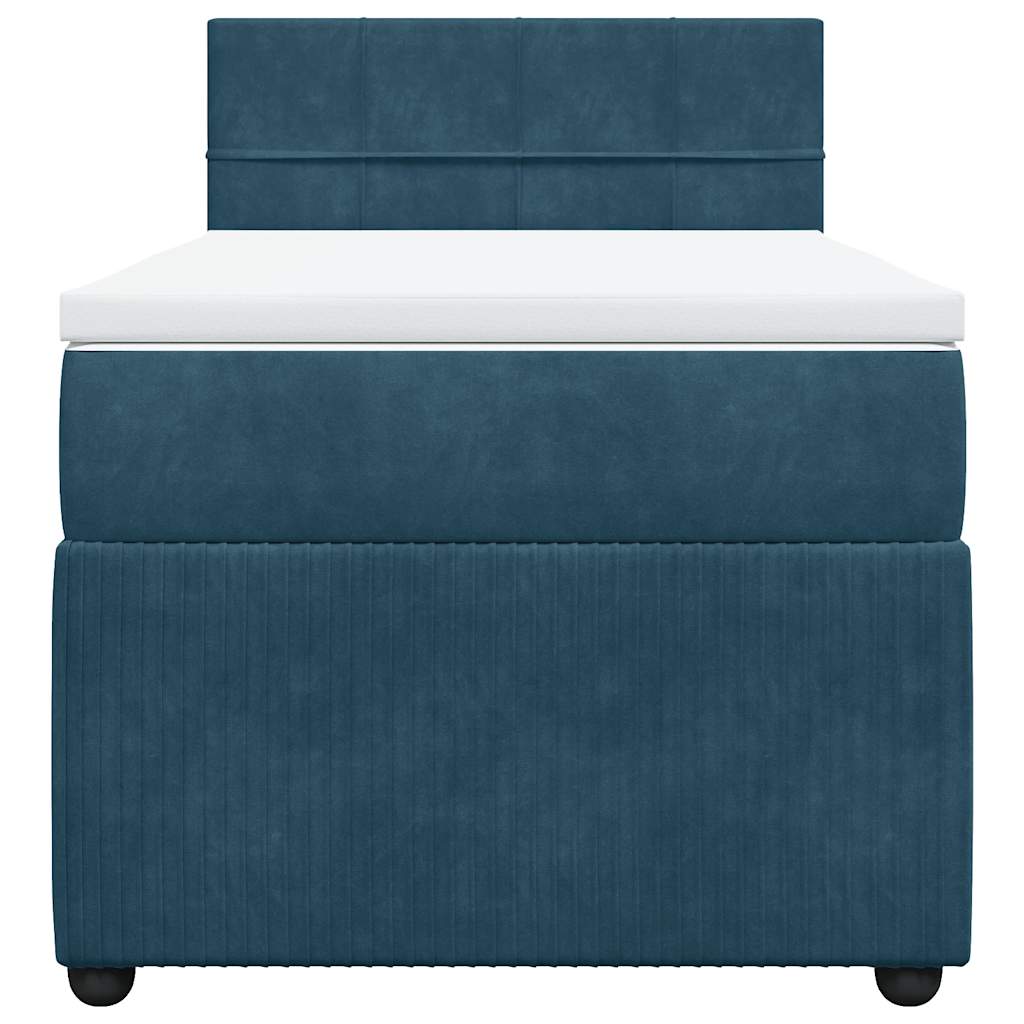 Boxspring met matras fluweel blauw 80x200 cm – afbeelding 4