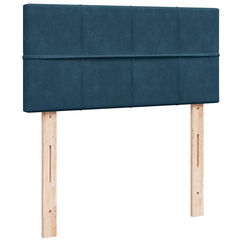 Boxspring met matras fluweel blauw 80x200 cm – afbeelding 5
