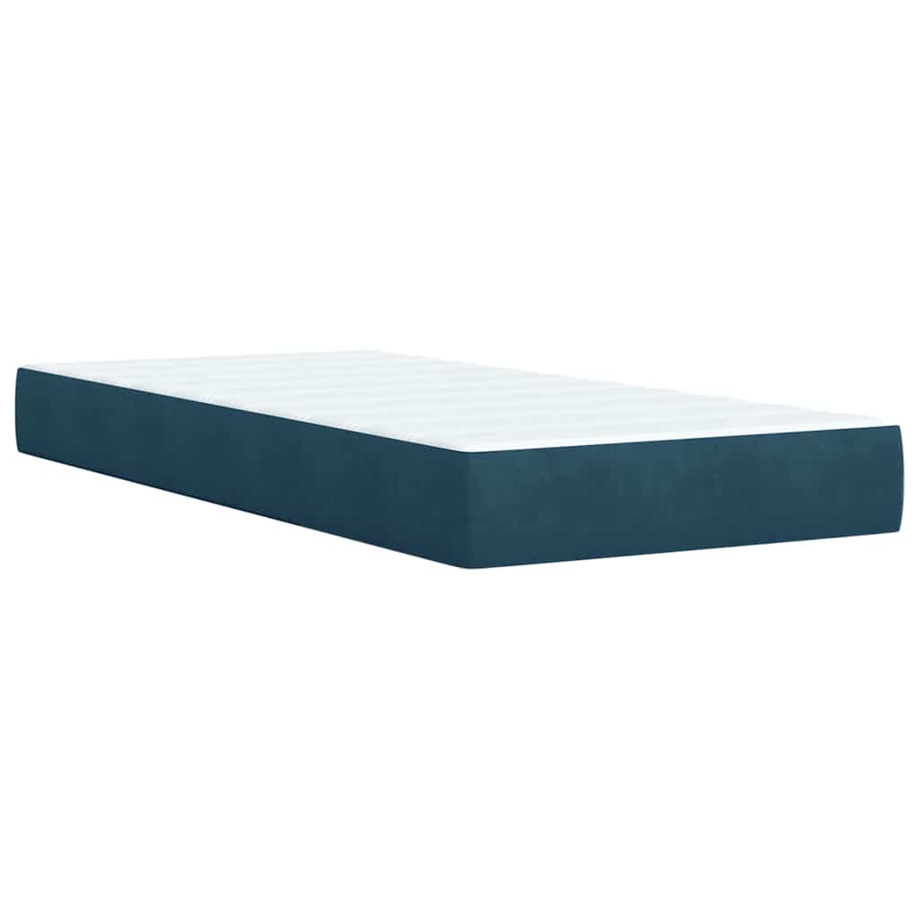 Boxspring met matras fluweel blauw 80x200 cm – afbeelding 7