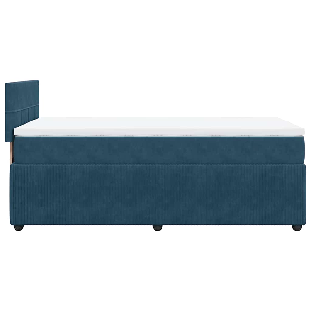 Boxspring met matras fluweel blauw 80x200 cm – afbeelding 9