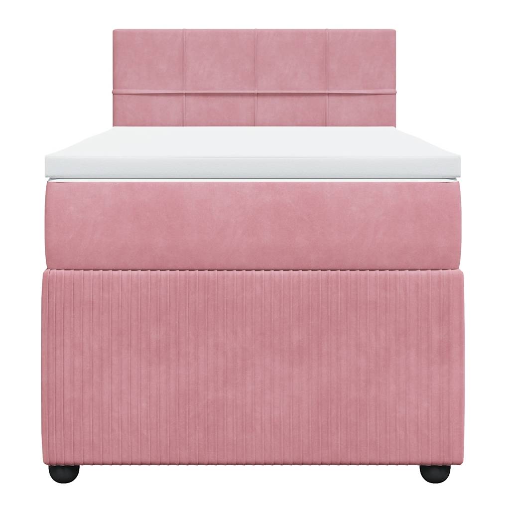 Boxspring met matras fluweel roze 80x200 cm – afbeelding 4