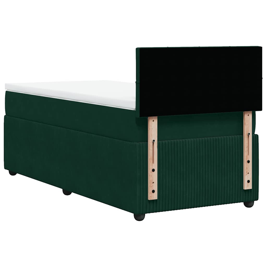 Boxspring met matras fluweel donkergroen 80x200 cm – afbeelding 10