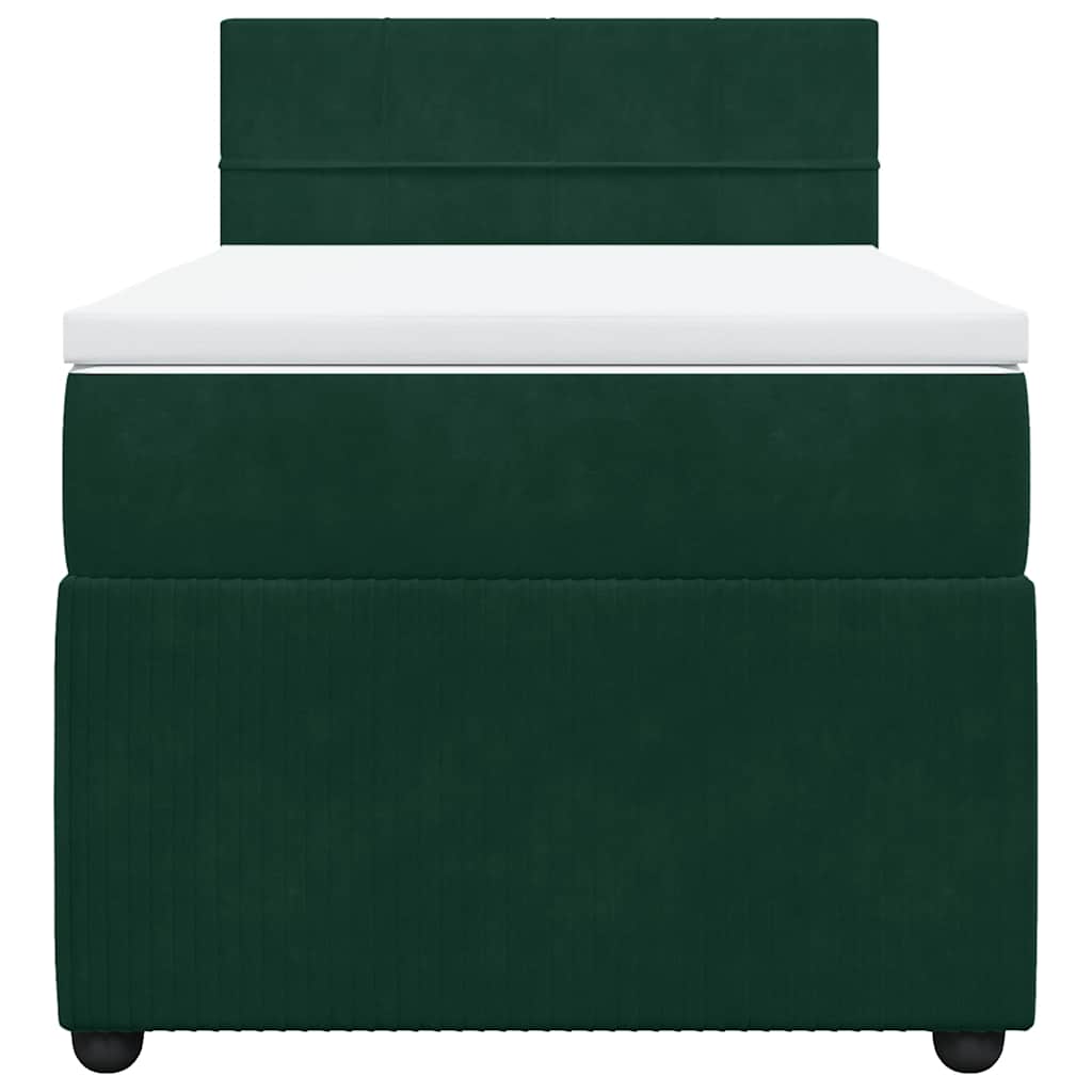 Boxspring met matras fluweel donkergroen 80x200 cm – afbeelding 4