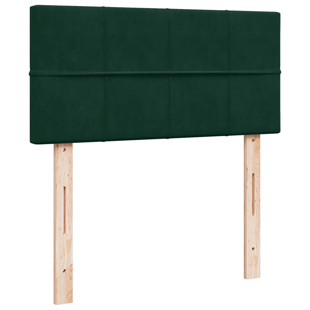 Boxspring met matras fluweel donkergroen 80x200 cm – afbeelding 5