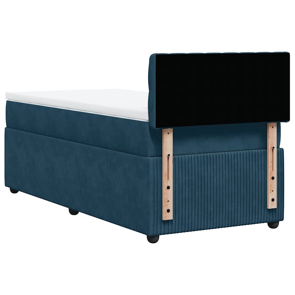 Boxspring met matras fluweel blauw 80x200 cm – afbeelding 10