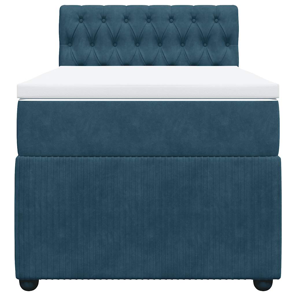 Boxspring met matras fluweel blauw 80x200 cm – afbeelding 4