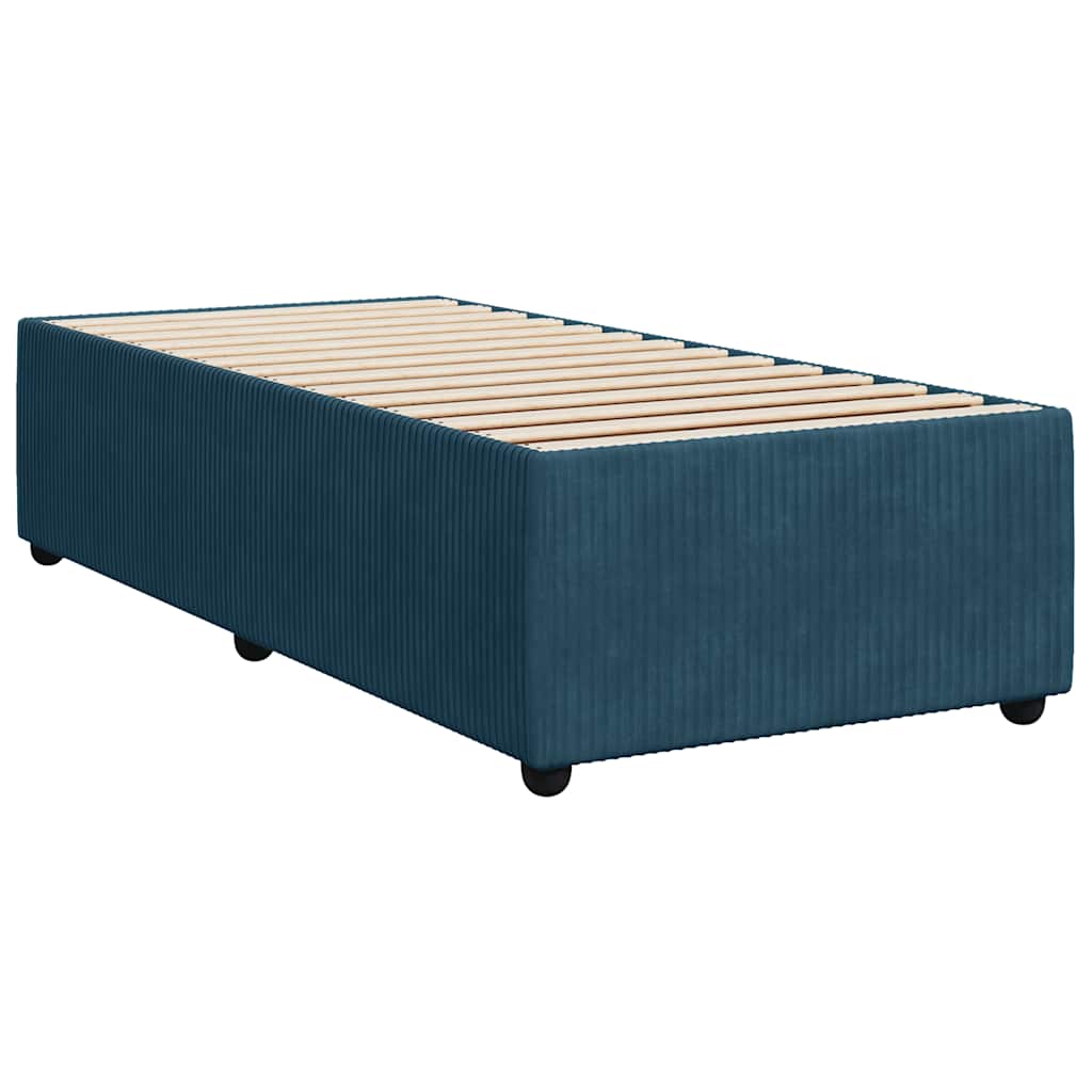 Boxspring met matras fluweel blauw 80x200 cm – afbeelding 6