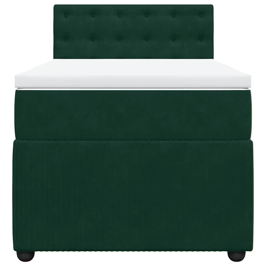 Boxspring met matras fluweel donkergroen 80x200 cm – afbeelding 4