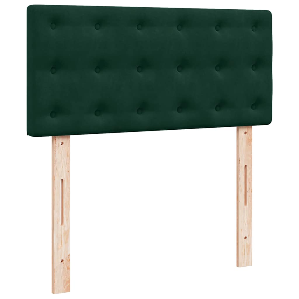 Boxspring met matras fluweel donkergroen 80x200 cm – afbeelding 5