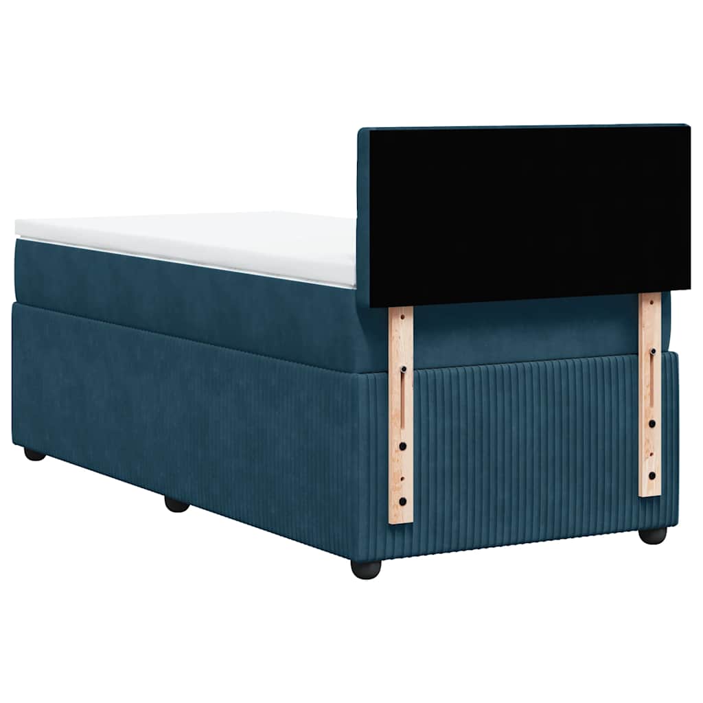 Boxspring met matras fluweel blauw 80x200 cm – afbeelding 10