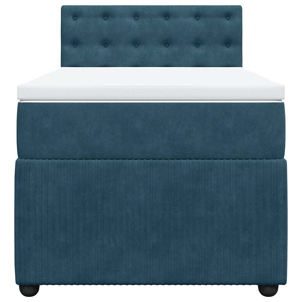 Boxspring met matras fluweel blauw 80x200 cm – afbeelding 4