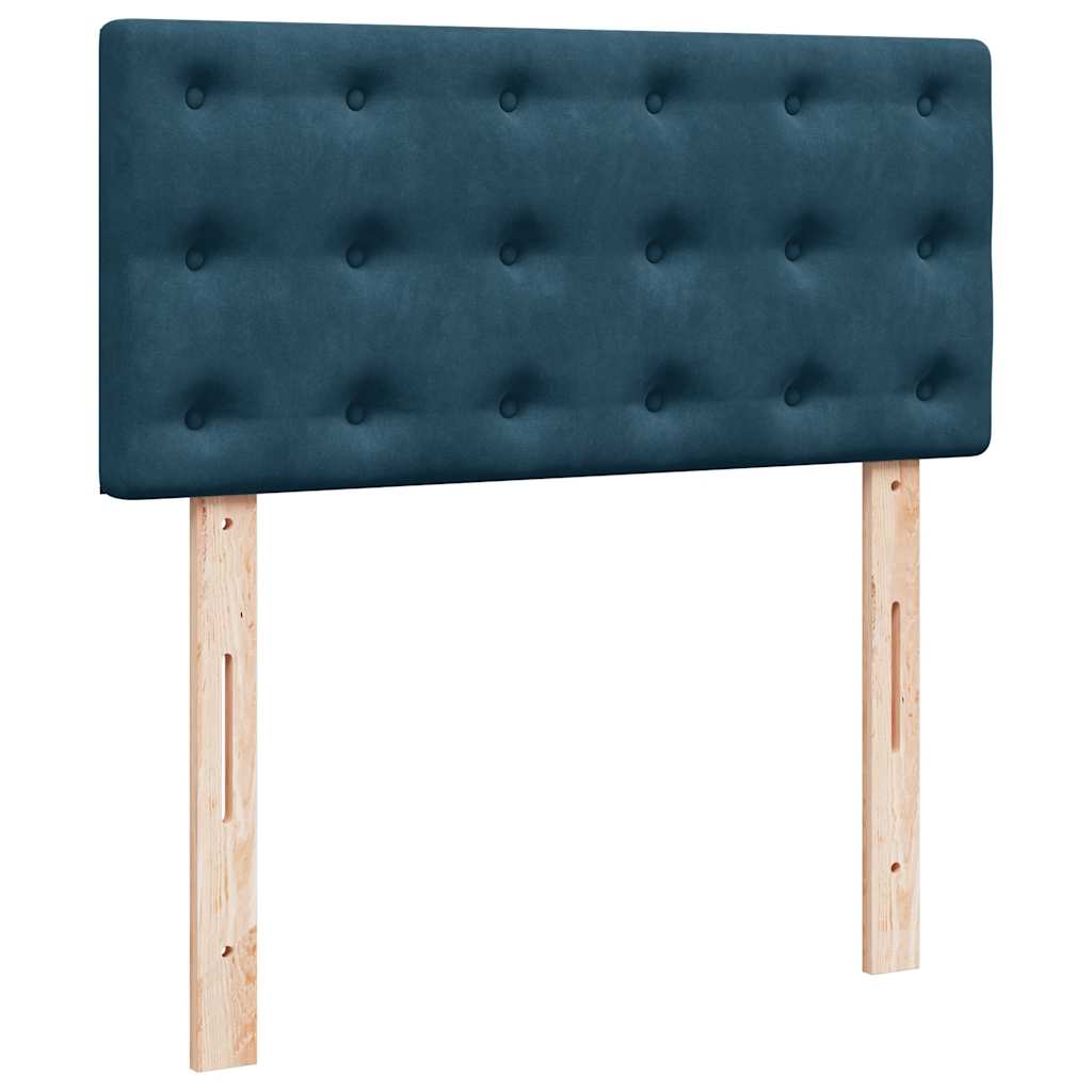Boxspring met matras fluweel blauw 80x200 cm – afbeelding 5