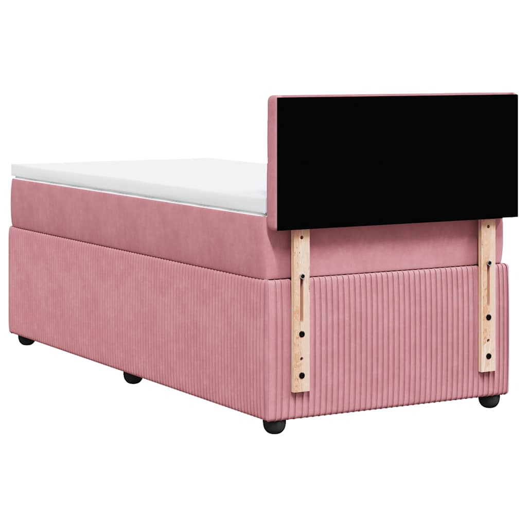 Boxspring met matras fluweel roze 90x190 cm – afbeelding 10