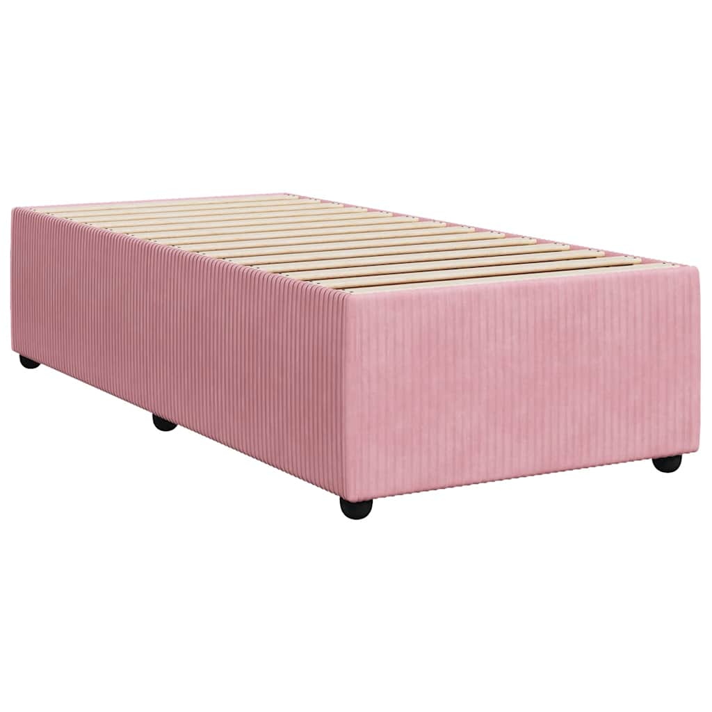 Boxspring met matras fluweel roze 90x190 cm – afbeelding 6