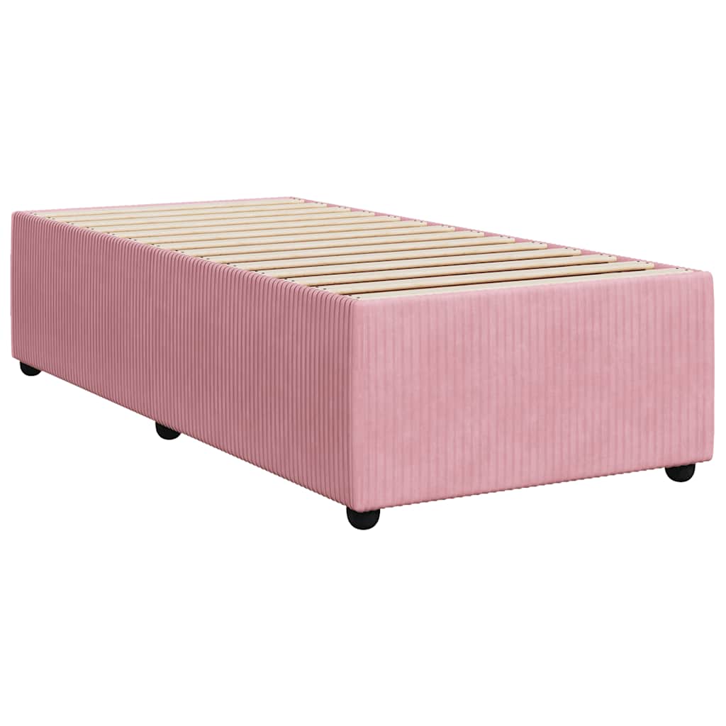 Boxspring met matras fluweel roze 90x190 cm – afbeelding 6
