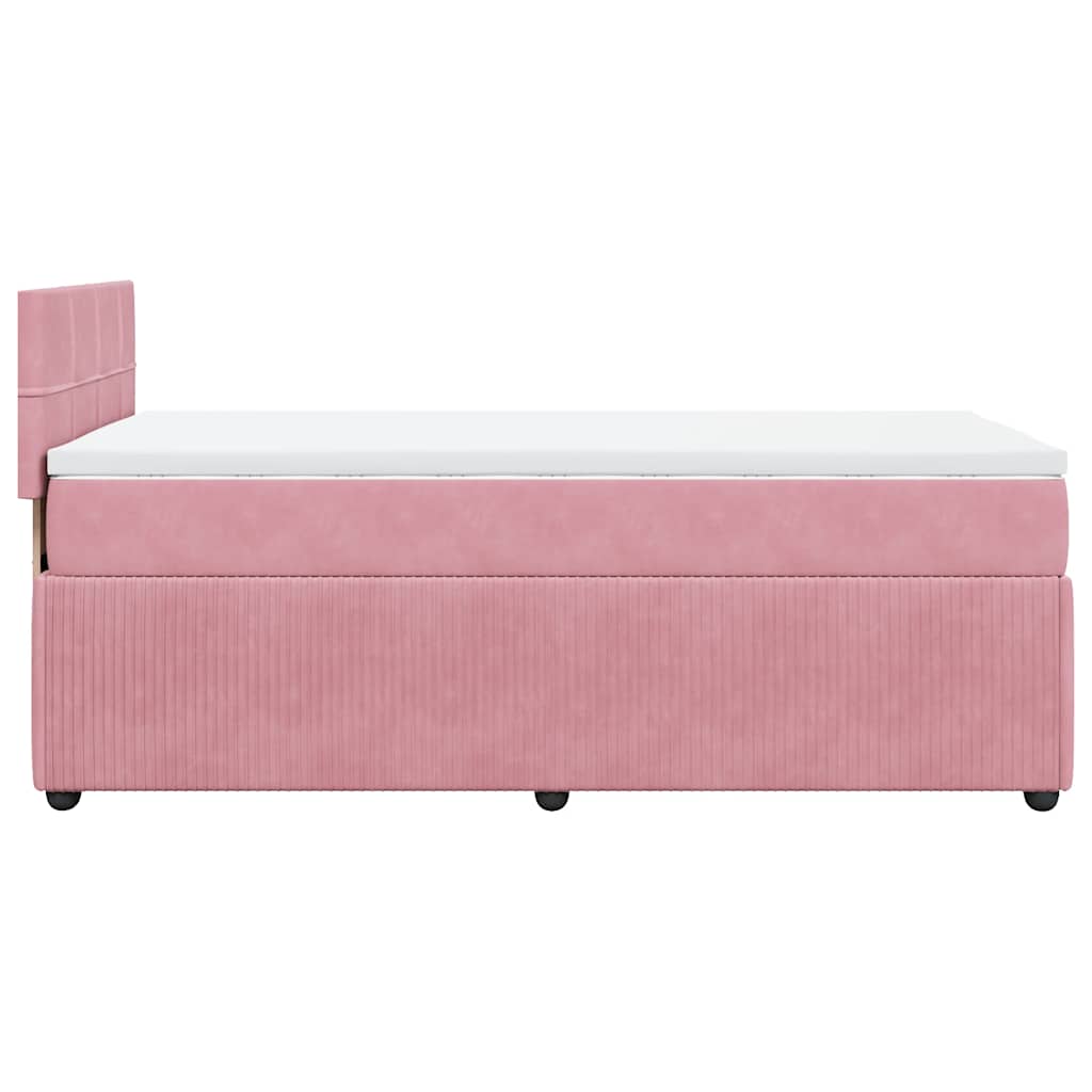 Boxspring met matras fluweel roze 90x190 cm – afbeelding 9