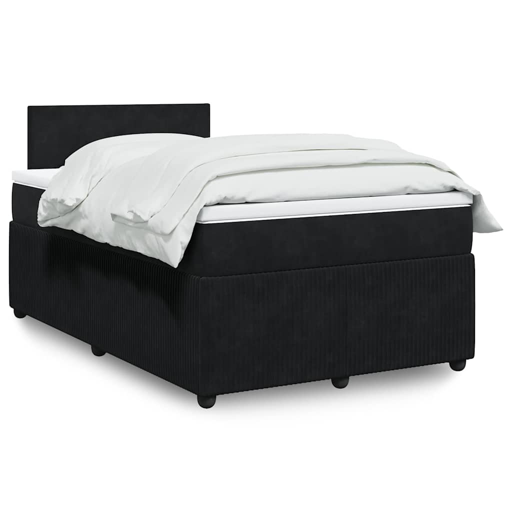 Boxspring met matras fluweel zwart 120x190 cm – afbeelding 1