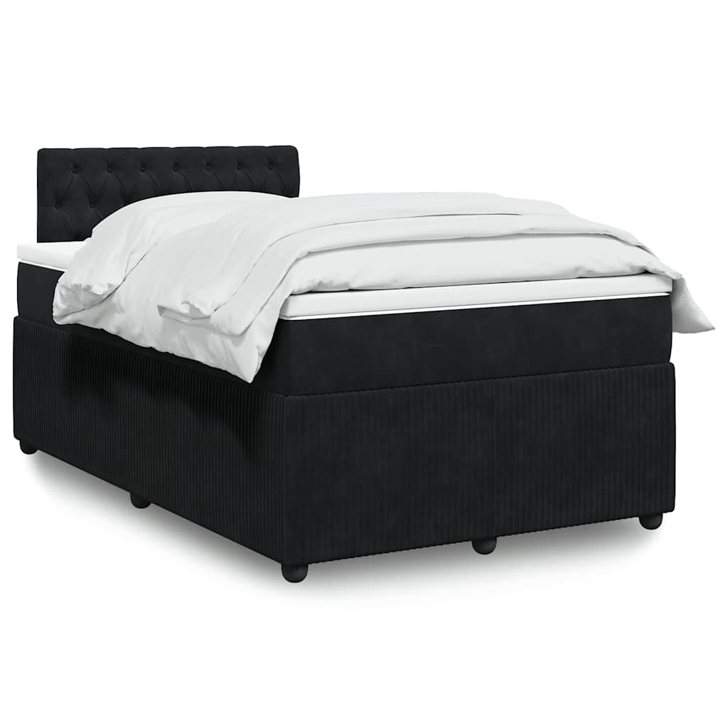 Boxspring met matras fluweel zwart 120x190 cm – afbeelding 1