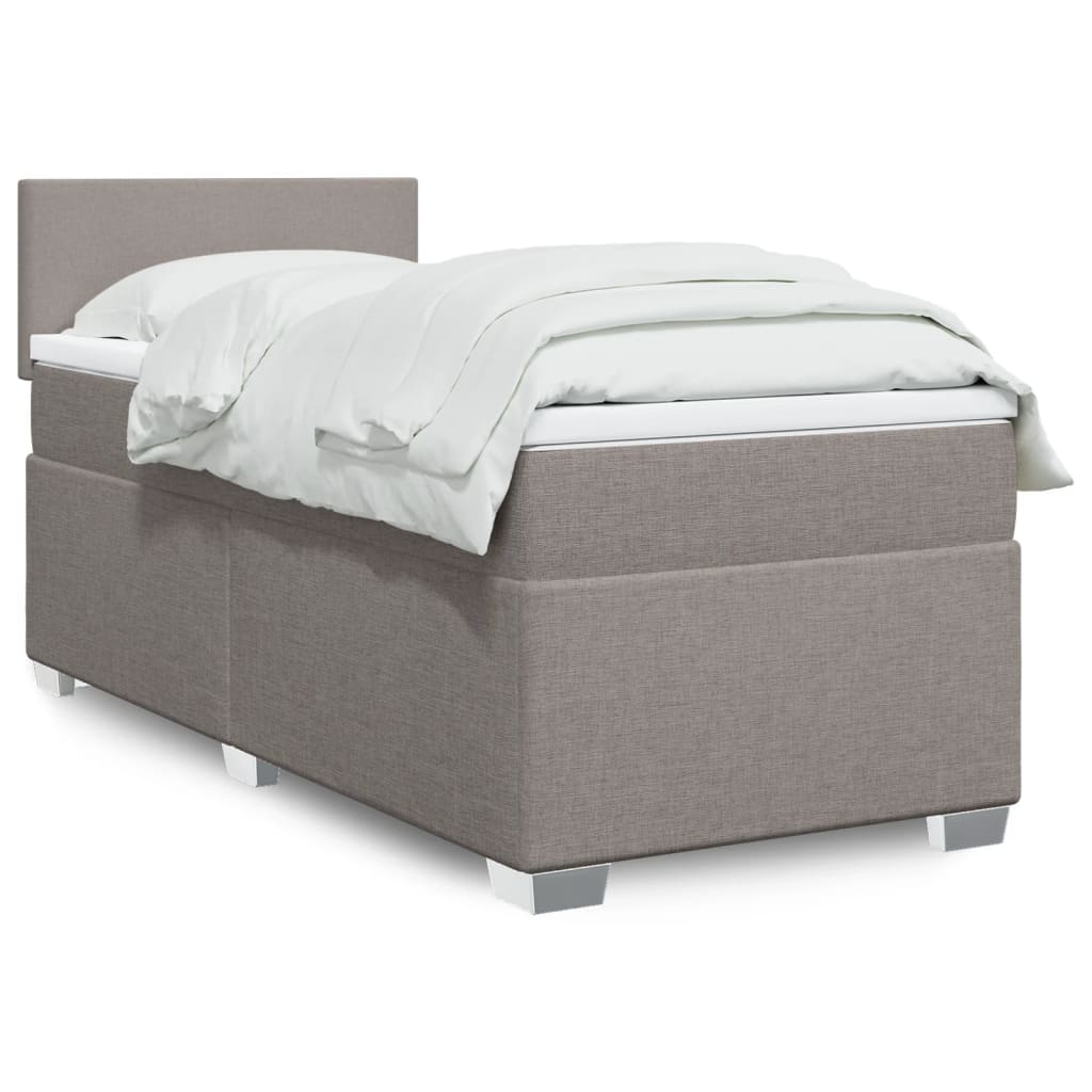 Boxspring met matras stof taupe 80x200 cm – afbeelding 1