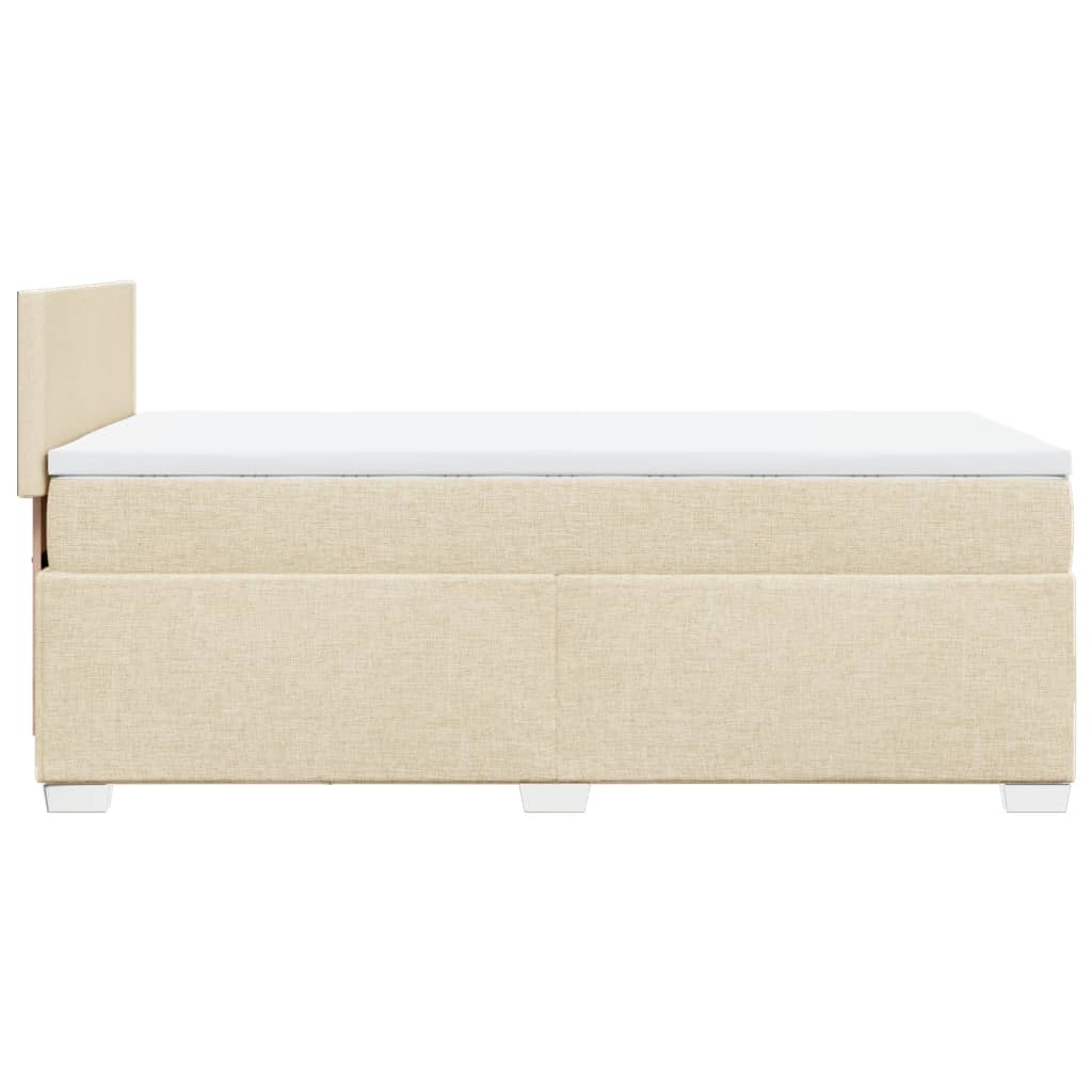 Boxspring met matras stof crèmekleurig 90x200 cm – afbeelding 11