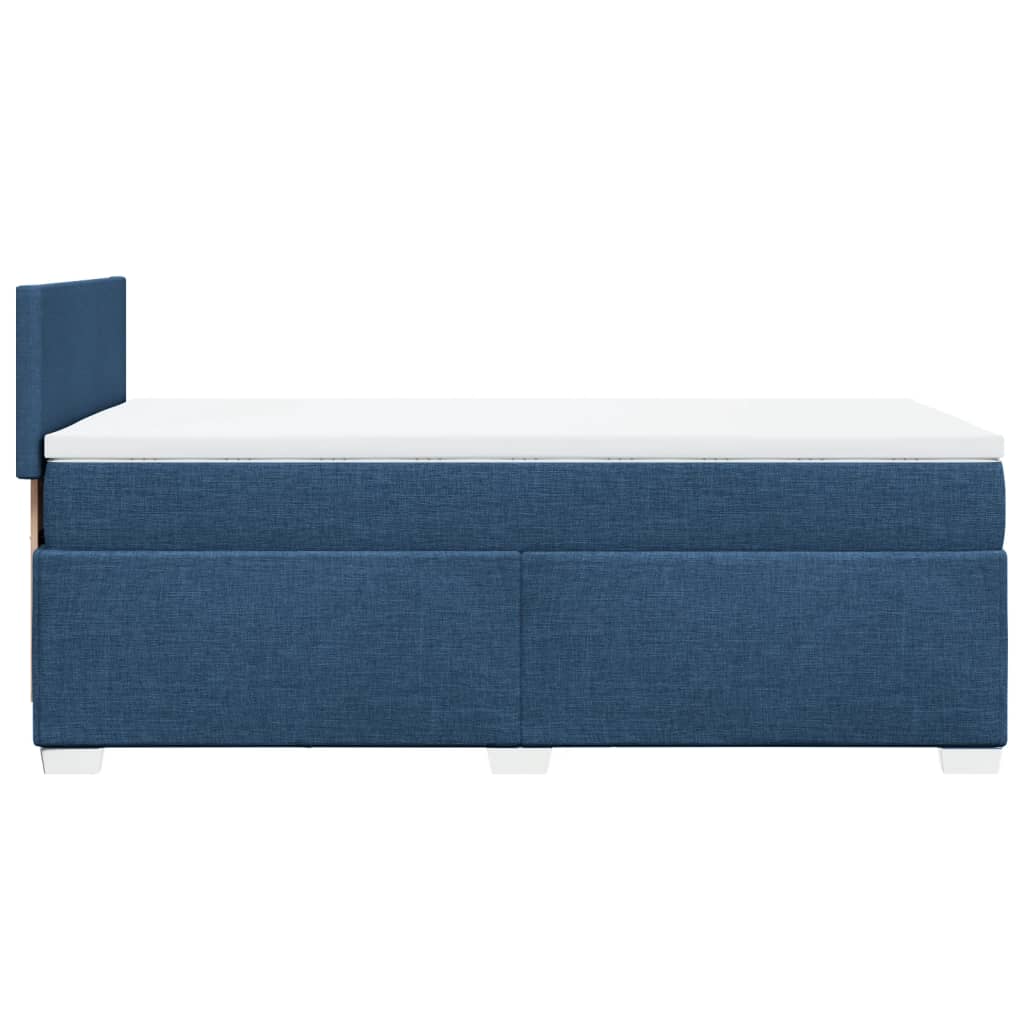 Boxspring met matras stof blauw 90x200 cm – afbeelding 11