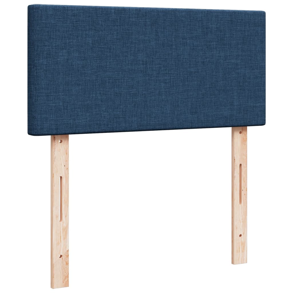 Boxspring met matras stof blauw 90x200 cm – afbeelding 7