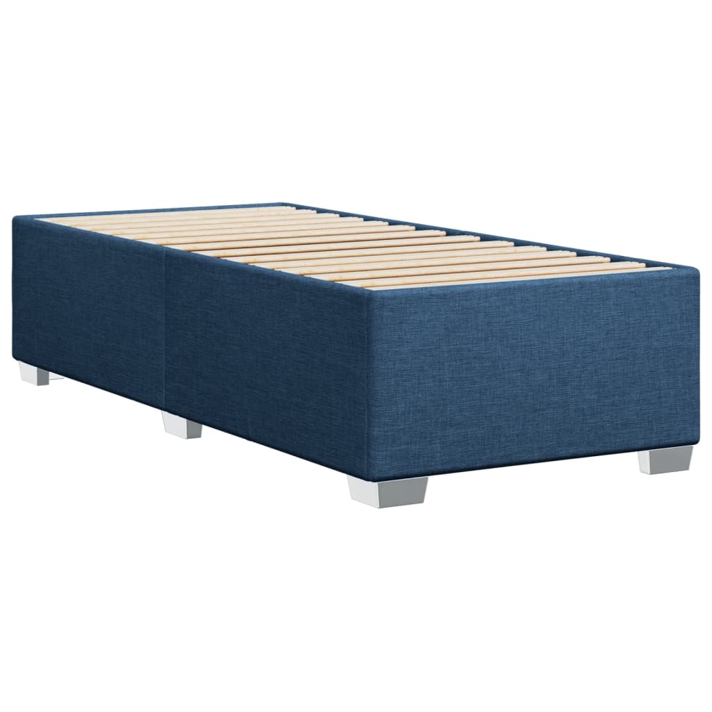 Boxspring met matras stof blauw 90x200 cm – afbeelding 8
