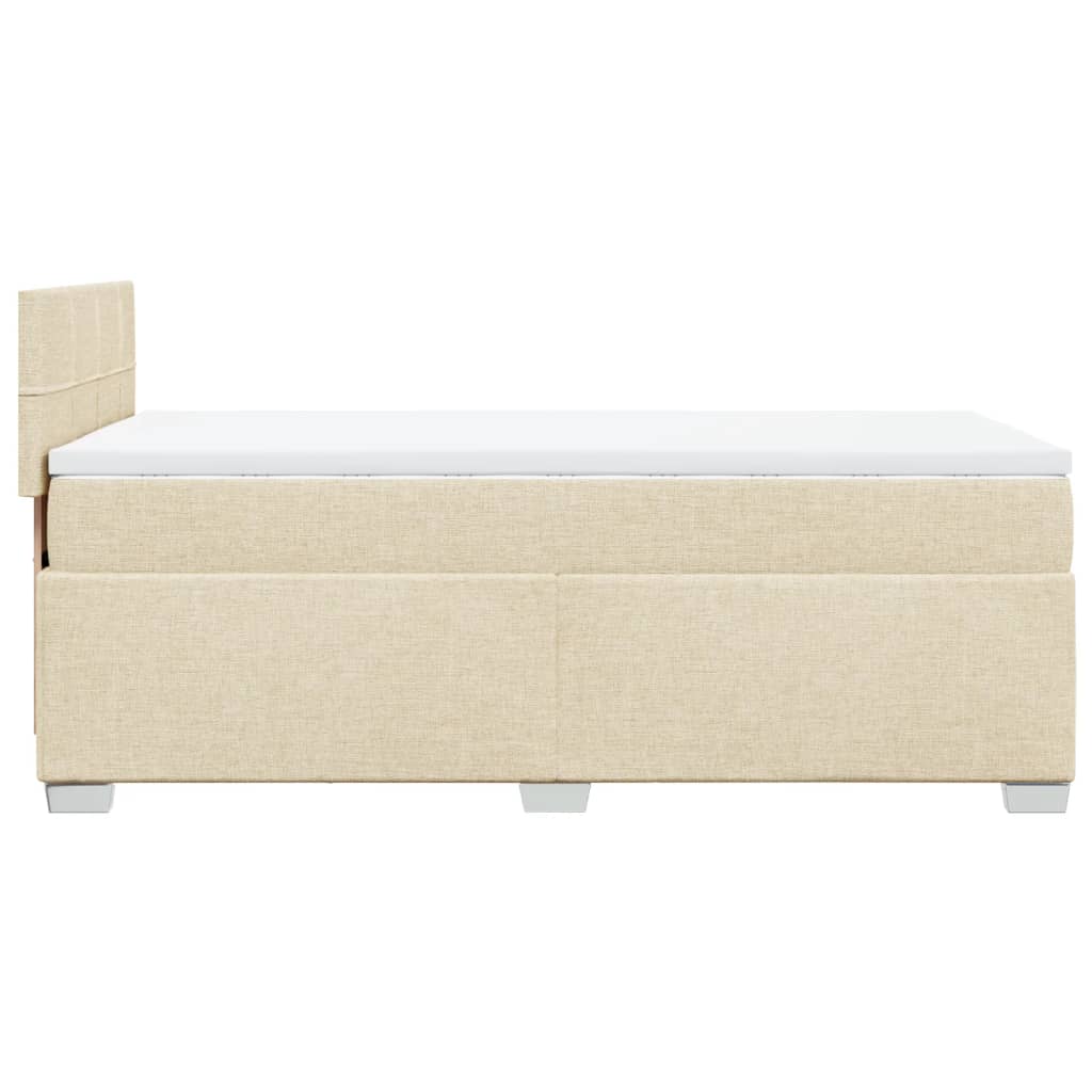 Boxspring met matras stof crèmekleurig 90x200 cm – afbeelding 11