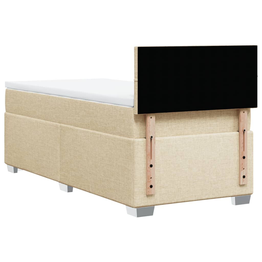 Boxspring met matras stof crèmekleurig 90x200 cm – afbeelding 12