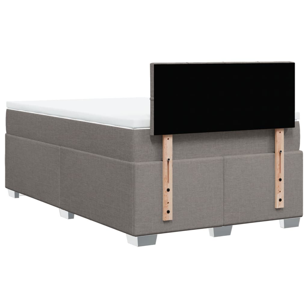 Boxspring met matras stof taupe 120x190 cm – afbeelding 12