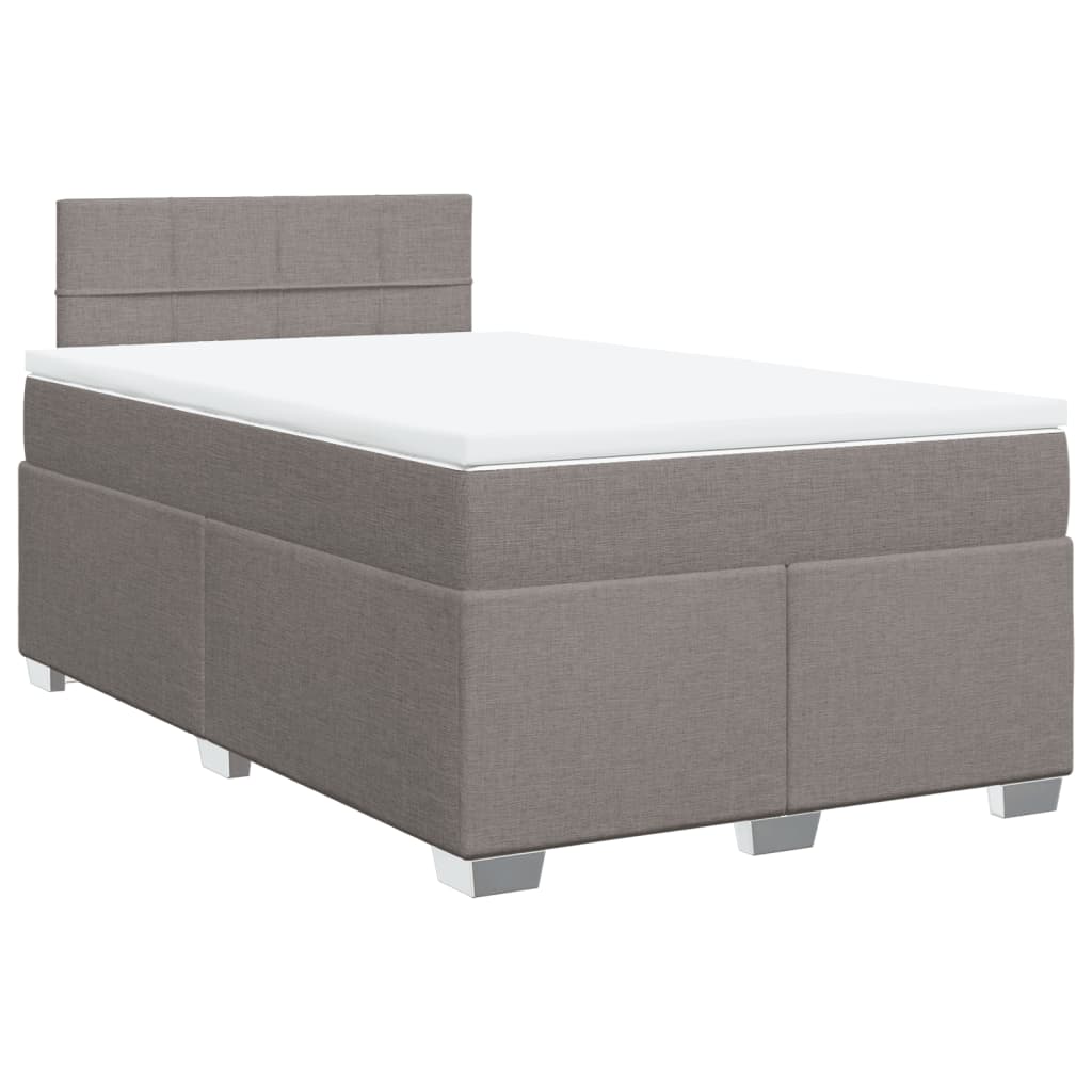 Boxspring met matras stof taupe 120x190 cm – afbeelding 3