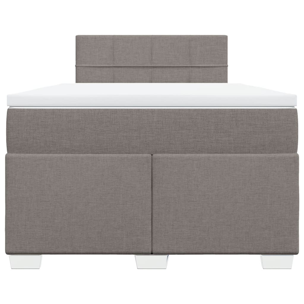 Boxspring met matras stof taupe 120x190 cm – afbeelding 6
